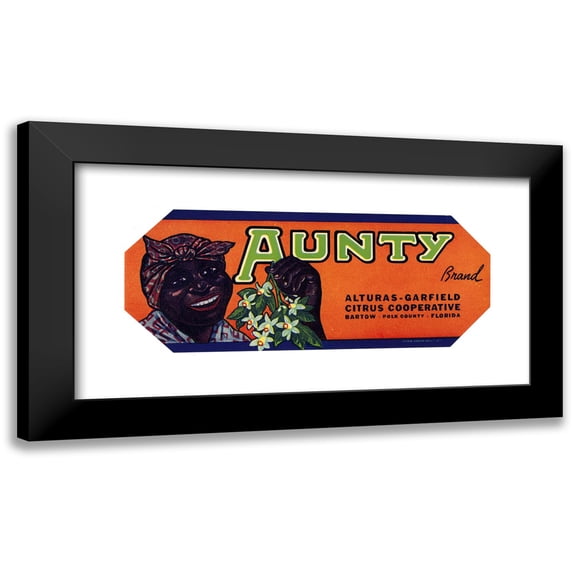Anonymous 18x10 Black Modern Framed Museum Art Print Titled - Aunty Brand Citrus Label (1930-1950)