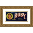 thumbnail image 1 of Anonymous 18x10 Gold Ornate Wood Frame and Double Matted Museum Art Print Titled - Ruby Brand Citrus Fruit Label (1930-1950), 1 of 4