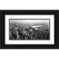 thumbnail image 1 of Anonymous 18x11 Black Ornate Wood Framed with Double Matting Museum Art Print Titled - DC-4 over Manhattan, NYC, 1 of 4