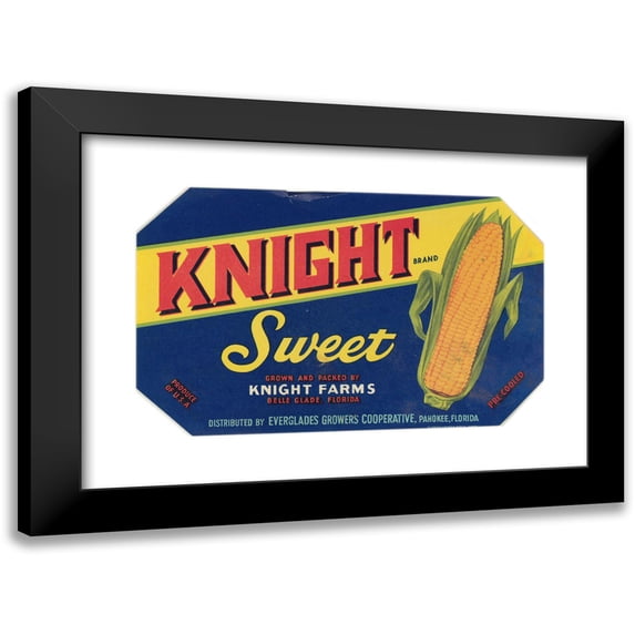 Anonymous 18x13 Black Modern Framed Museum Art Print Titled - Knight Brand Sweet Corn Label (1930-1950)