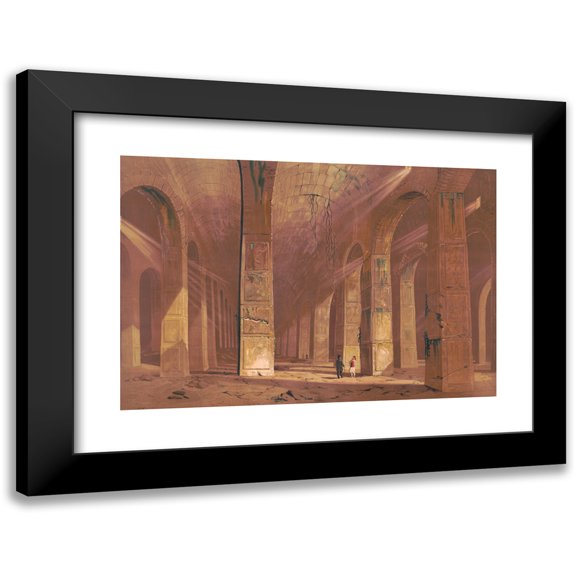 Anonymous 18x13 Black Modern Framed Museum Art Print Titled - Men Looking at Ruins (C1874)