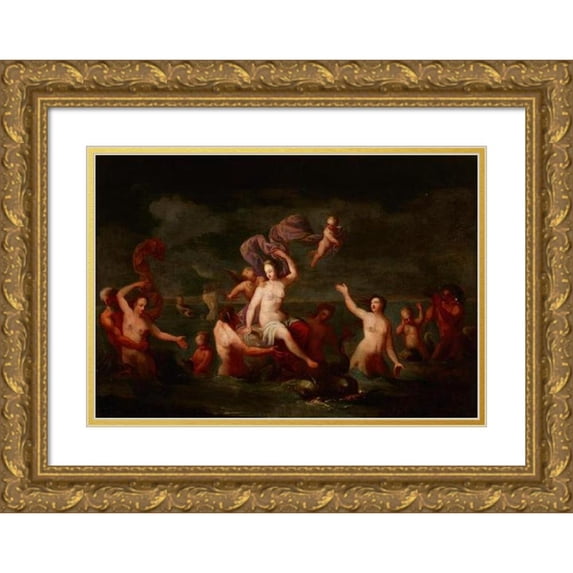 Anonymous 18x13 Gold Ornate Wood Frame and Double Matted Museum Art Print Titled - Amphitrite (17th Century)