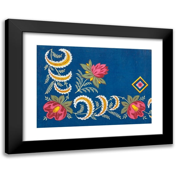 Anonymous 18x14 Black Modern Framed Museum Art Print Titled - Floral Design for Printed Textile Pl XXVI (1800-1818)