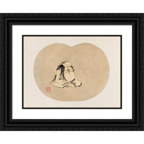 Anonymous 18x14 Black Ornate Wood Framed Double Matted Museum Art Print Titled - Bonsai Kabenzu, Pl.29 (1868-1912)