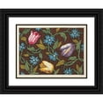 thumbnail image 1 of Anonymous 18x14 Black Ornate Wood Framed Double Matted Museum Art Print Titled - Floral Design for Printed Textile Pl XXX (1800-1818), 1 of 5
