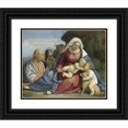 thumbnail image 1 of Anonymous 18x15 Black Ornate Wood Framed Double Matted Museum Art Print Titled - Madonna and Child with the Infant John the Baptist and Saints Peter and Anthony (C. 1515), 1 of 5