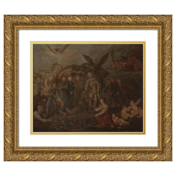 Anonymous 18x15 Gold Ornate Wood Frame and Double Matted Museum Art Print Titled - Allegory of the Fall of Poland