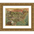 thumbnail image 1 of Anonymous 18x15 Gold Ornate Wood Framed with Double Matting Museum Art Print Titled - Game board with map of America, 1890, 1 of 4