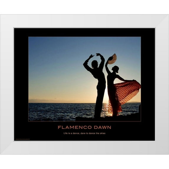 Anonymous 18x15 White Modern Wood Framed Museum Art Print Titled - Flamenco Dawn