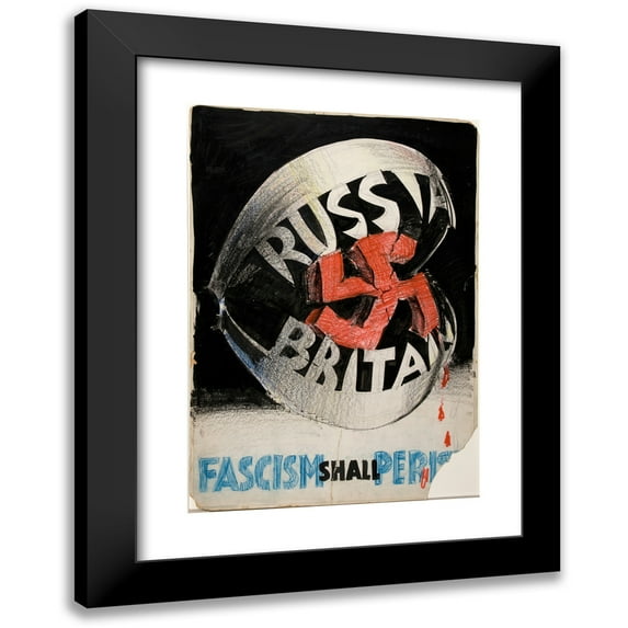 Anonymous 18x24 Black Modern Framed Museum Art Print Titled - Fascism Shall Perish (Between 1939 and 1946)