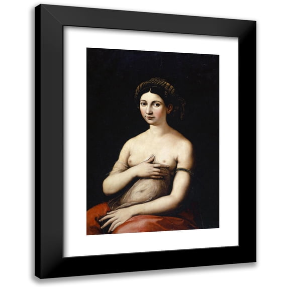 Anonymous 18x24 Black Modern Framed Museum Art Print Titled - Portrait of a Young Woman (La Fornarina)