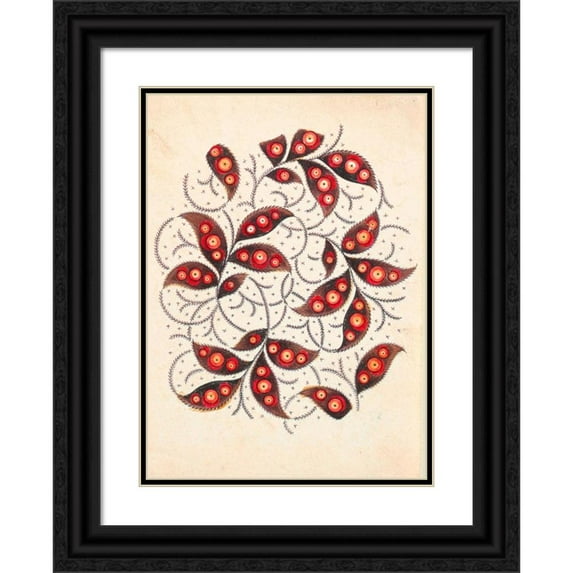 Anonymous 18x24 Black Ornate Framed Double Matted Museum Art Print Titled: Design for Textile (ca. 1808-10)