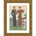 thumbnail image 1 of Anonymous 18x24 Gold Ornate Framed and Double Matted Museum Art Print Titled - Modern Cloak and Silk Afternoon Toilet (1935), 1 of 4