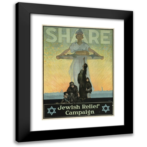 Anonymous 19x24 Black Modern Framed Museum Art Print Titled - Share-Jewish Relief Campaign (1917)