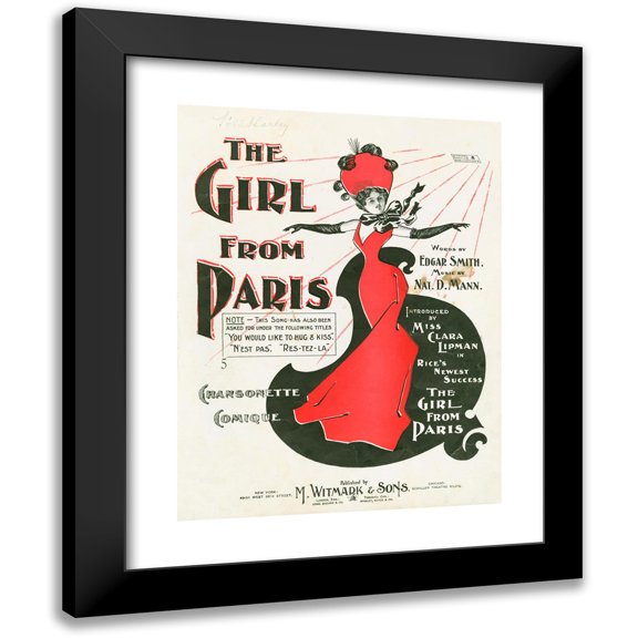 Anonymous 19x24 Black Modern Framed Museum Art Print Titled - The Girl from Paris (1897)