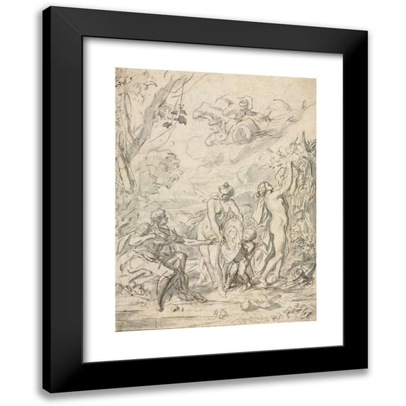 Anonymous 19x24 Black Modern Framed Museum Art Print Titled - The Judgment of Paris (C. 1740-1750)