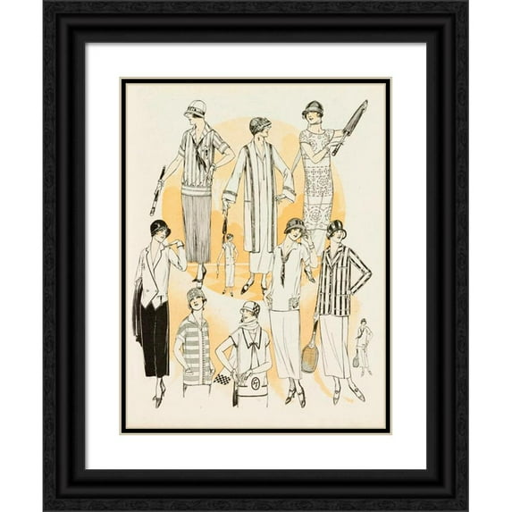 Anonymous 19x24 Black Ornate Framed Double Matted Museum Art Print Titled: Delineator V104 Pl50 (1924)