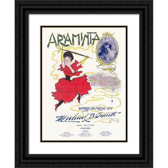 Anonymous 19x24 Black Ornate Framed Double Matted Museum Art Print Titled: Headed (1897)