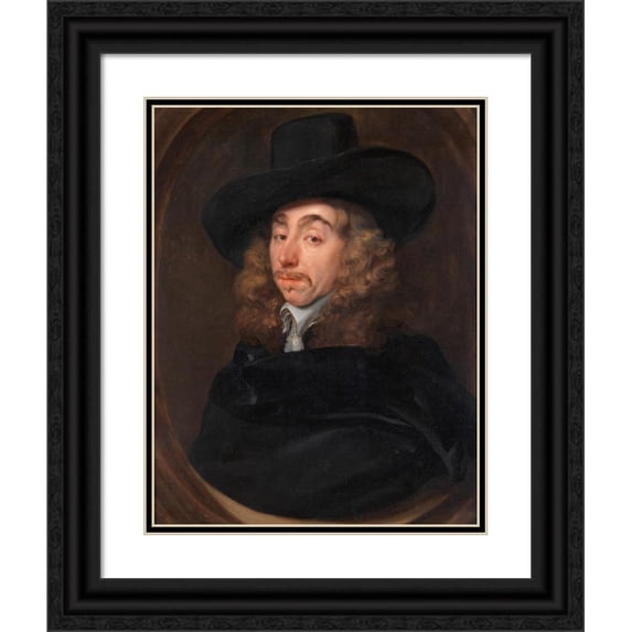 Anonymous 19x24 Black Ornate Framed Double Matted Museum Art Print Titled: Portrait of (Probably) Jan III Moretus (ca 1638)