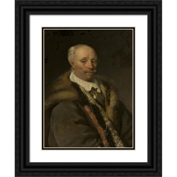 Anonymous 19x24 Black Ornate Framed Double Matted Museum Art Print Titled: Portrait of a Hungarian Nobleman