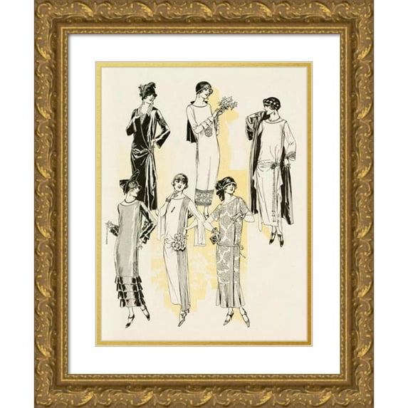 Anonymous 19x24 Gold Ornate Framed and Double Matted Museum Art Print Titled - Delineator V104 Pl24 (1924)
