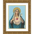 thumbnail image 1 of Anonymous 19x24 Gold Ornate Wood Framed with Double Matting Museum Art Print Titled - HL. HERZ MARIAE, 1 of 4