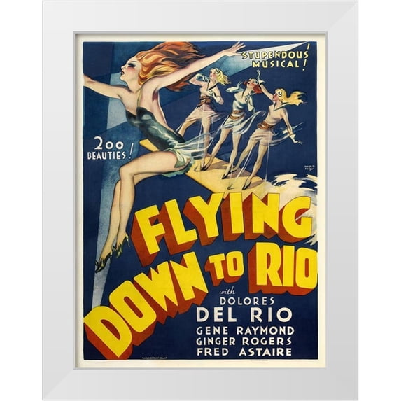 Anonymous 19x24 White Modern Wood Framed Museum Art Print Titled - Flying Down To Rio