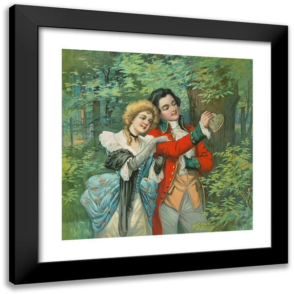 Anonymous 20x20 Black Modern Framed Museum Art Print Titled - John Aulder and Priscilla (1905)