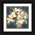 thumbnail image 1 of Anonymous 20x20 Black Ornate Wood Framed with Double Matting Museum Art Print Titled - White Flowers in the Dark, 1 of 4