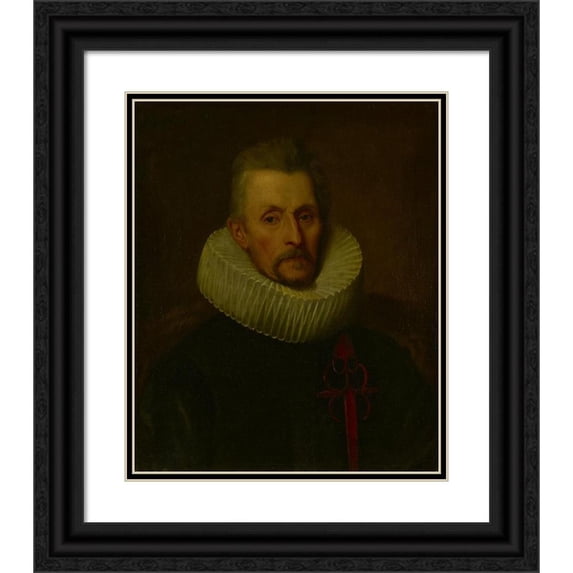Anonymous 20x24 Black Ornate Framed Double Matted Museum Art Print Titled: Ferdinand Boisschot (1630)