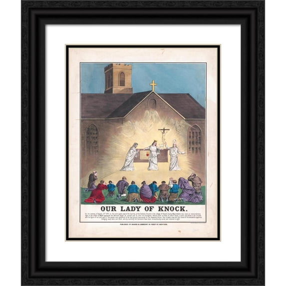 Anonymous 20x24 Black Ornate Framed Double Matted Museum Art Print Titled: Our Lady of Knock (C1880.)