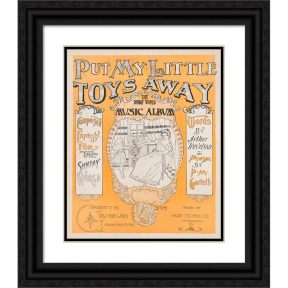Anonymous 20x24 Black Ornate Framed Double Matted Museum Art Print Titled: Put My Little Toys Away (1899)
