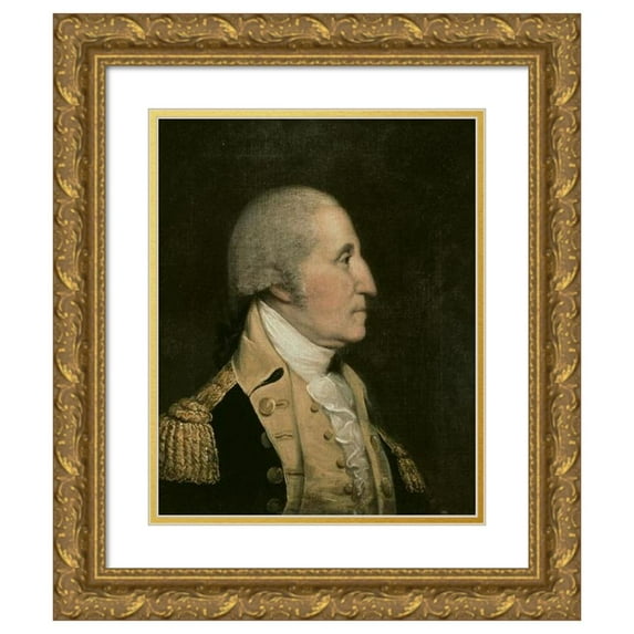Anonymous 20x24 Gold Ornate Framed and Double Matted Museum Art Print Titled - George Washington (C. 1790s)