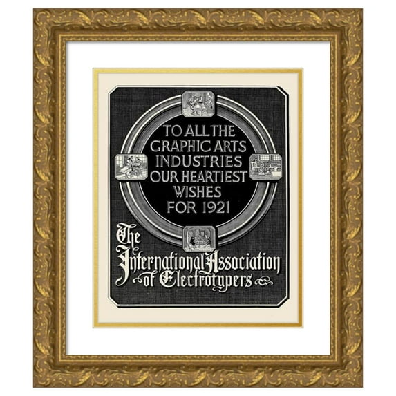 Anonymous 20x24 Gold Ornate Framed and Double Matted Museum Art Print Titled - International Association of Electrotypers (1920 1890-1913)