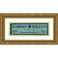 thumbnail image 1 of Anonymous 24x11 Gold Ornate Framed and Double Matted Museum Art Print Titled - Produce Label for Diamond S Brand - Green (1930-1950), 1 of 4