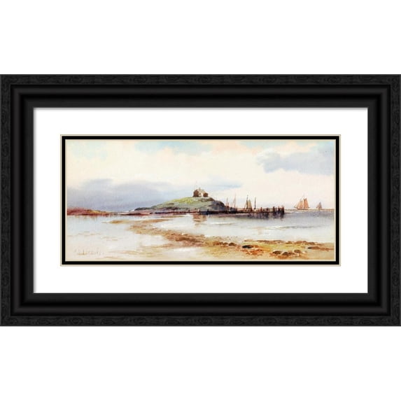 Anonymous 24x13 Black Ornate Framed Double Matted Museum Art Print Titled: Untitled
