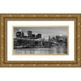 thumbnail image 1 of Anonymous 24x14 Gold Ornate Wood Framed with Double Matting Museum Art Print Titled - Brooklyn Bridge at Night, 1 of 4