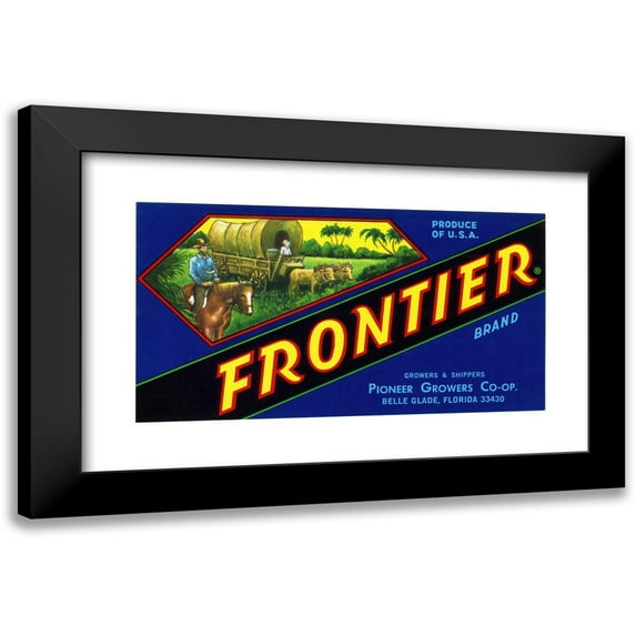 Anonymous 24x15 Black Modern Framed Museum Art Print Titled - Frontier Brand Produce Label (1930-1950)