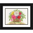 thumbnail image 1 of Anonymous 24x18 Black Ornate Wood Framed with Double Matting Museum Art Print Titled - Basket of blooming flowers II, 1 of 4