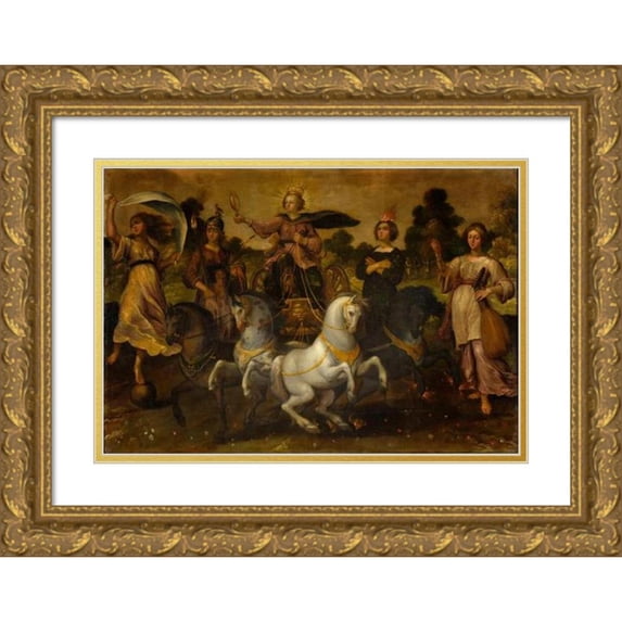 Anonymous 24x18 Gold Ornate Framed and Double Matted Museum Art Print Titled - Tragedy (1627)