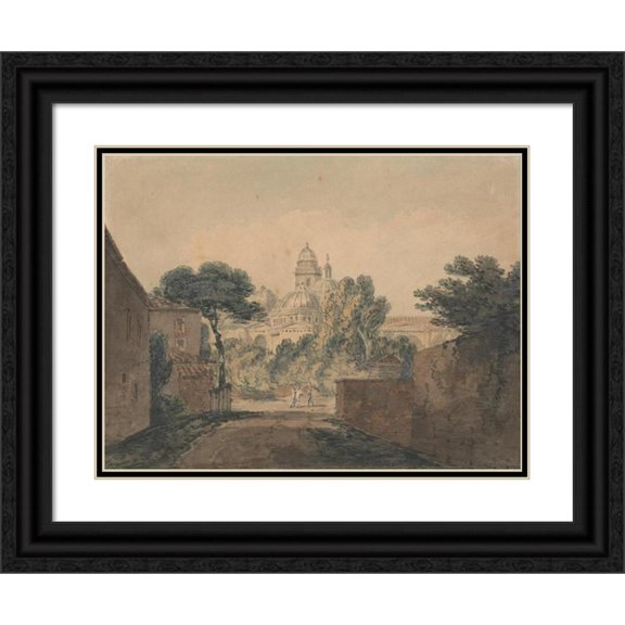 Anonymous 24x19 Black Ornate Framed Double Matted Museum Art Print Titled: Santa Justina at Padua