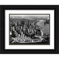 thumbnail image 1 of Anonymous 24x19 Black Ornate Wood Framed with Double Matting Museum Art Print Titled - Aerial View of Manhattan, 1 of 4
