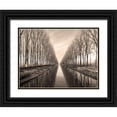 thumbnail image 1 of Anonymous 24x19 Black Ornate Wood Framed with Double Matting Museum Art Print Titled - Serene Canal, 1 of 4