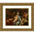 thumbnail image 1 of Anonymous 24x19 Gold Ornate Framed and Double Matted Museum Art Print Titled - Madonna with Child, Saint and Angels (1720), 1 of 4