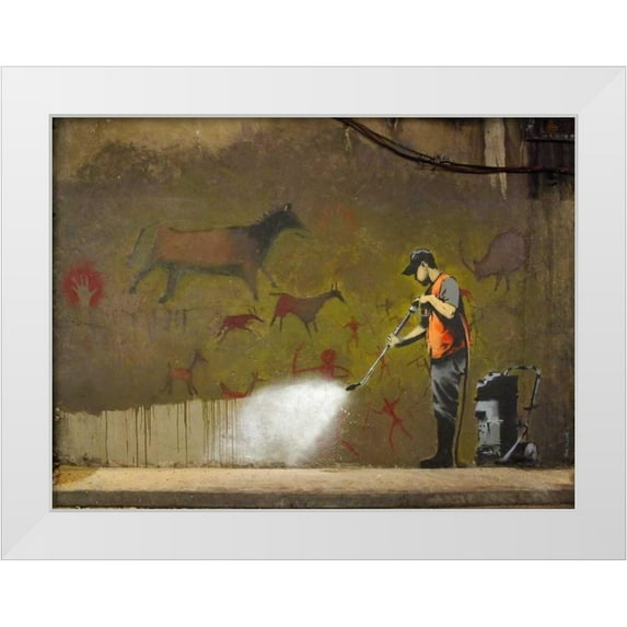 Anonymous 24x19 White Modern Wood Framed Museum Art Print Titled - Leake Street London-graffiti attributed to Banksy