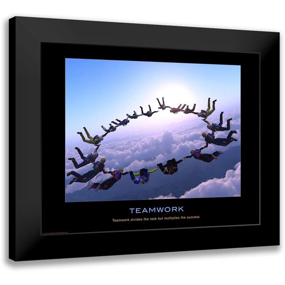 Anonymous 24x20 Black Modern Framed Museum Art Print Titled - Teamwork