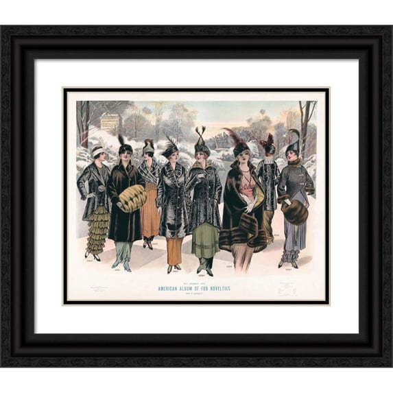 Anonymous 24x20 Black Ornate Framed Double Matted Museum Art Print Titled: American Album of Fur Novelties (1914)