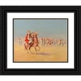 thumbnail image 1 of Anonymous 24x20 Black Ornate Framed Double Matted Museum Art Print Titled: Orientalist Battle Scene, 1 of 5