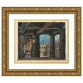 thumbnail image 1 of Anonymous 24x20 Gold Ornate Framed and Double Matted Museum Art Print Titled - Stage Design, Classical Loggia and Courtyard (Early 19th Century), 1 of 4
