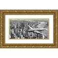thumbnail image 1 of Anonymous 32x18 Gold Ornate Wood Framed with Double Matting Museum Art Print Titled - Flying over Manhattan, NYC, 1 of 4